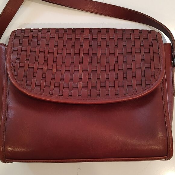 Woven Brown Leather Crossbody Shoulder Bag - Picture 2 of 13